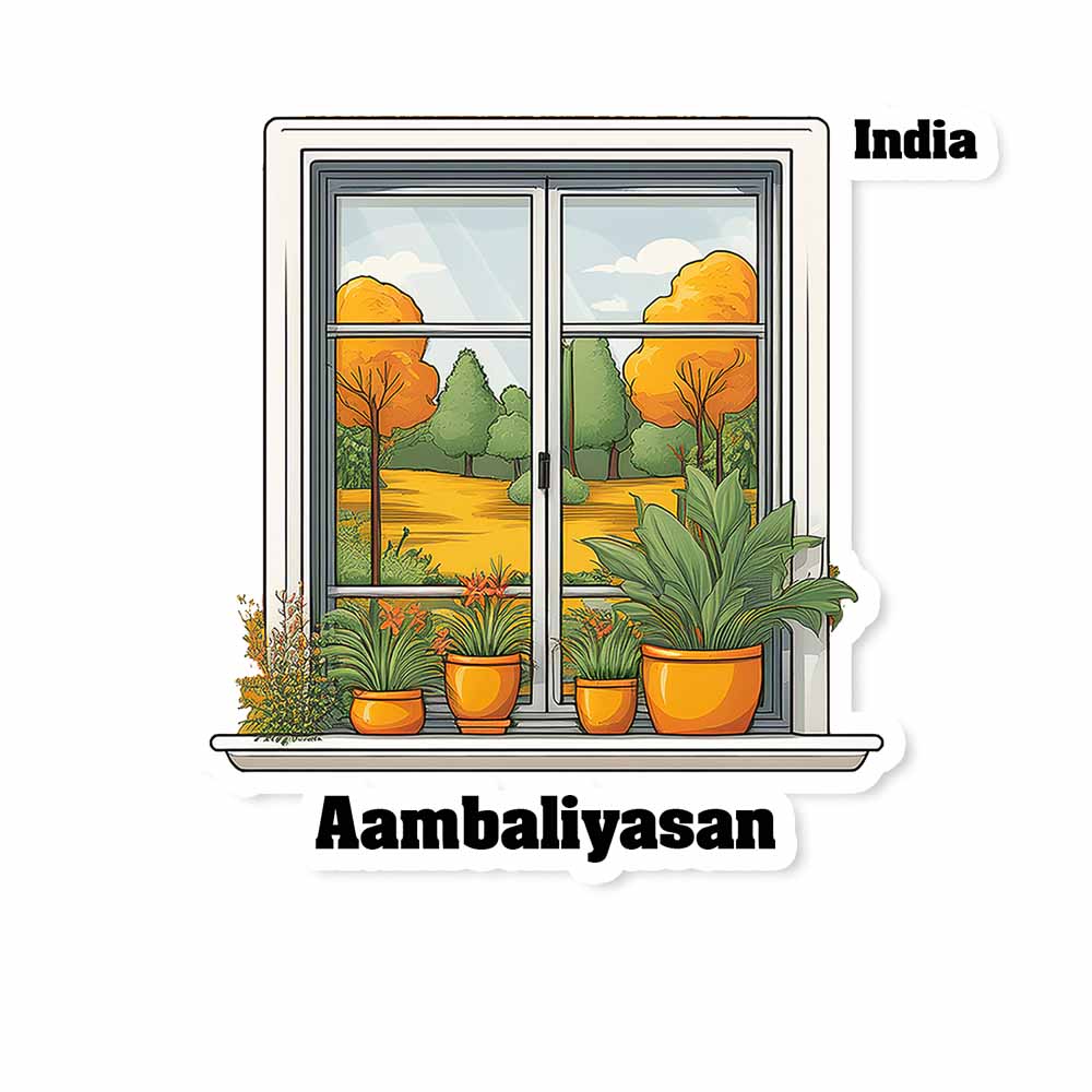 Aambaliyasan Window White Plants Pots Sticker