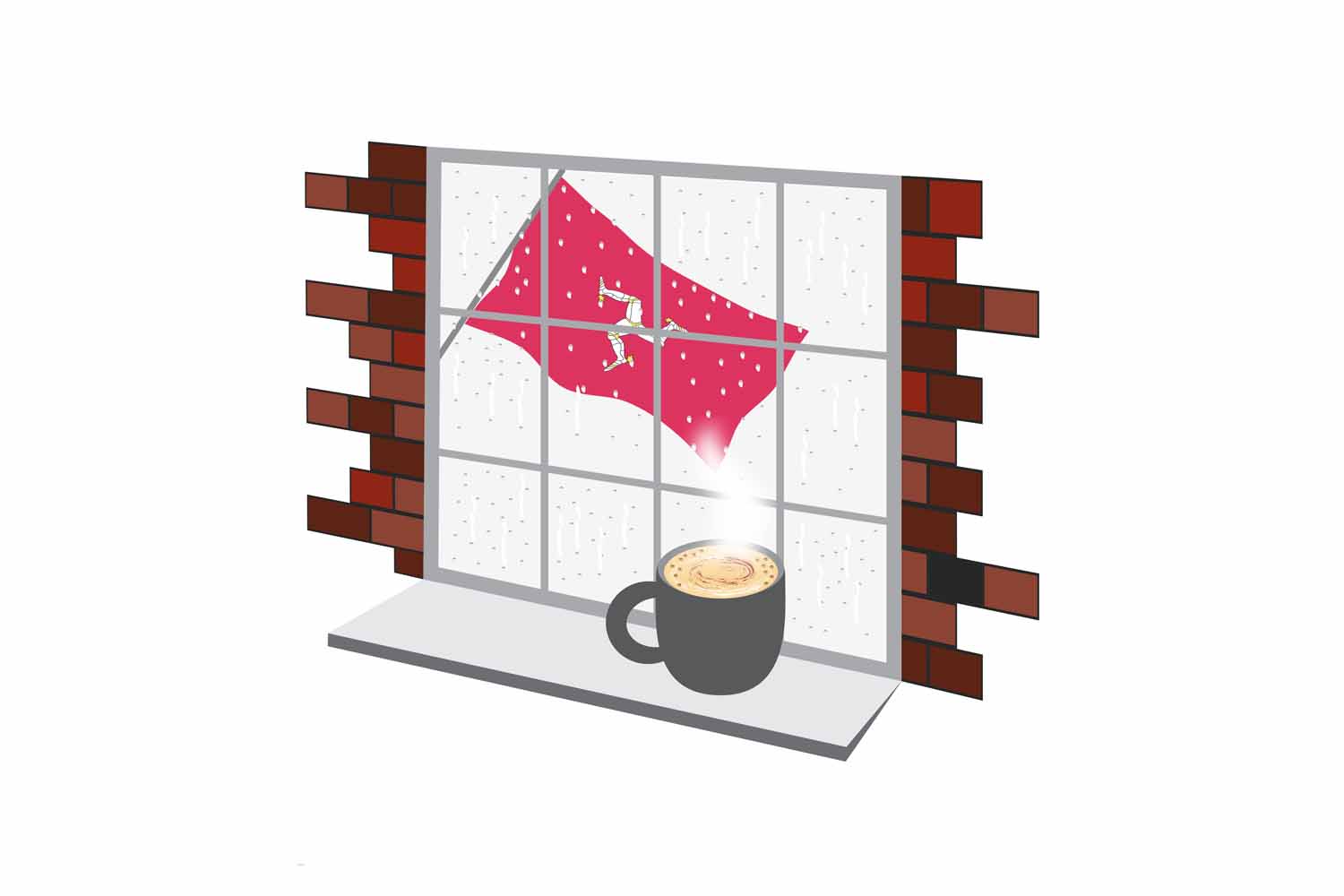 Isle of Man Coffee Rain Window Sticker