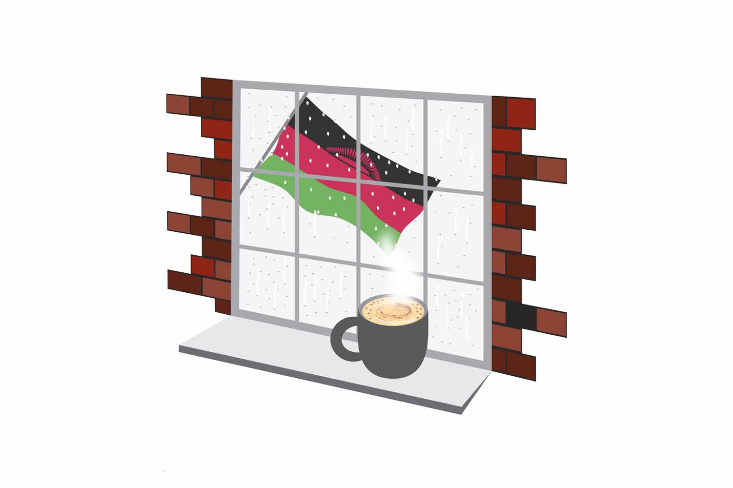 Malawi Coffee Rain Window Sticker