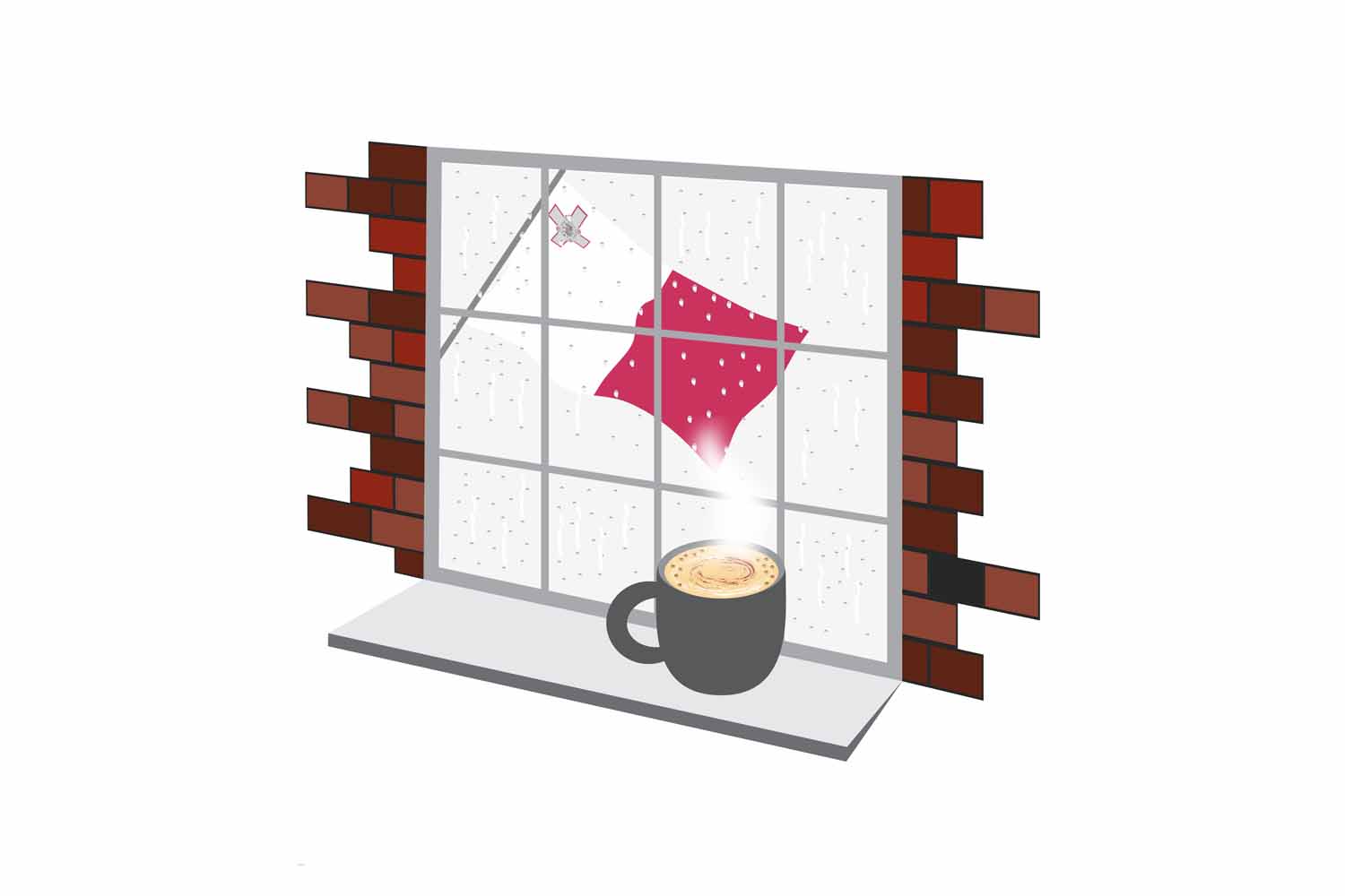 Malta Coffee Rain Window Sticker