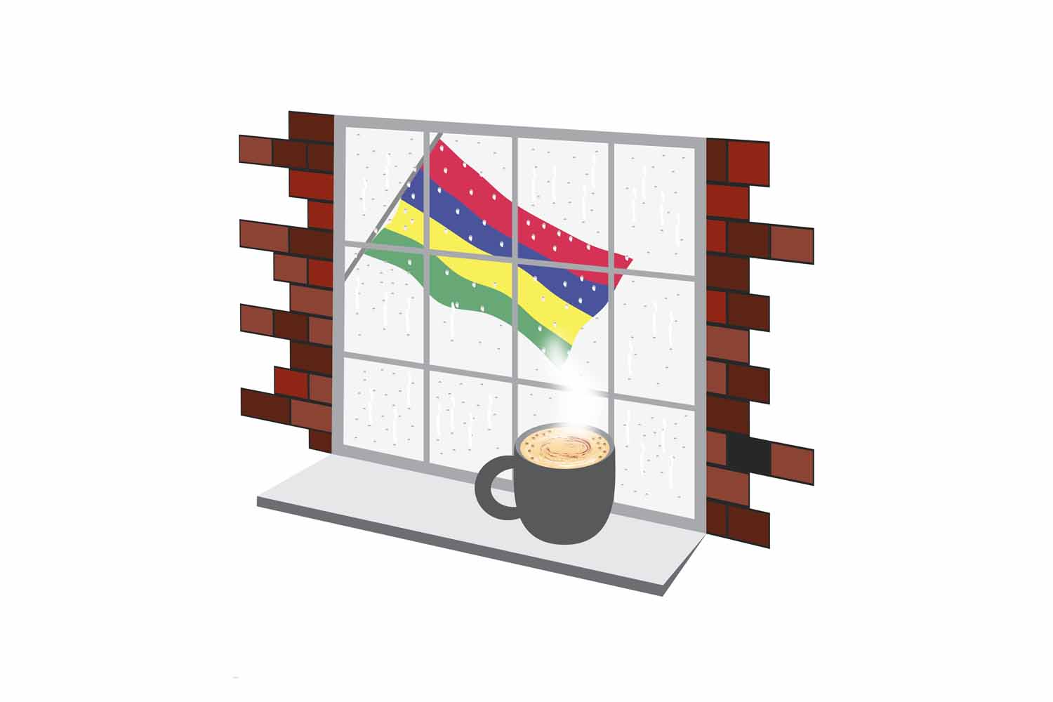 Mauritius Coffee Rain Window Sticker