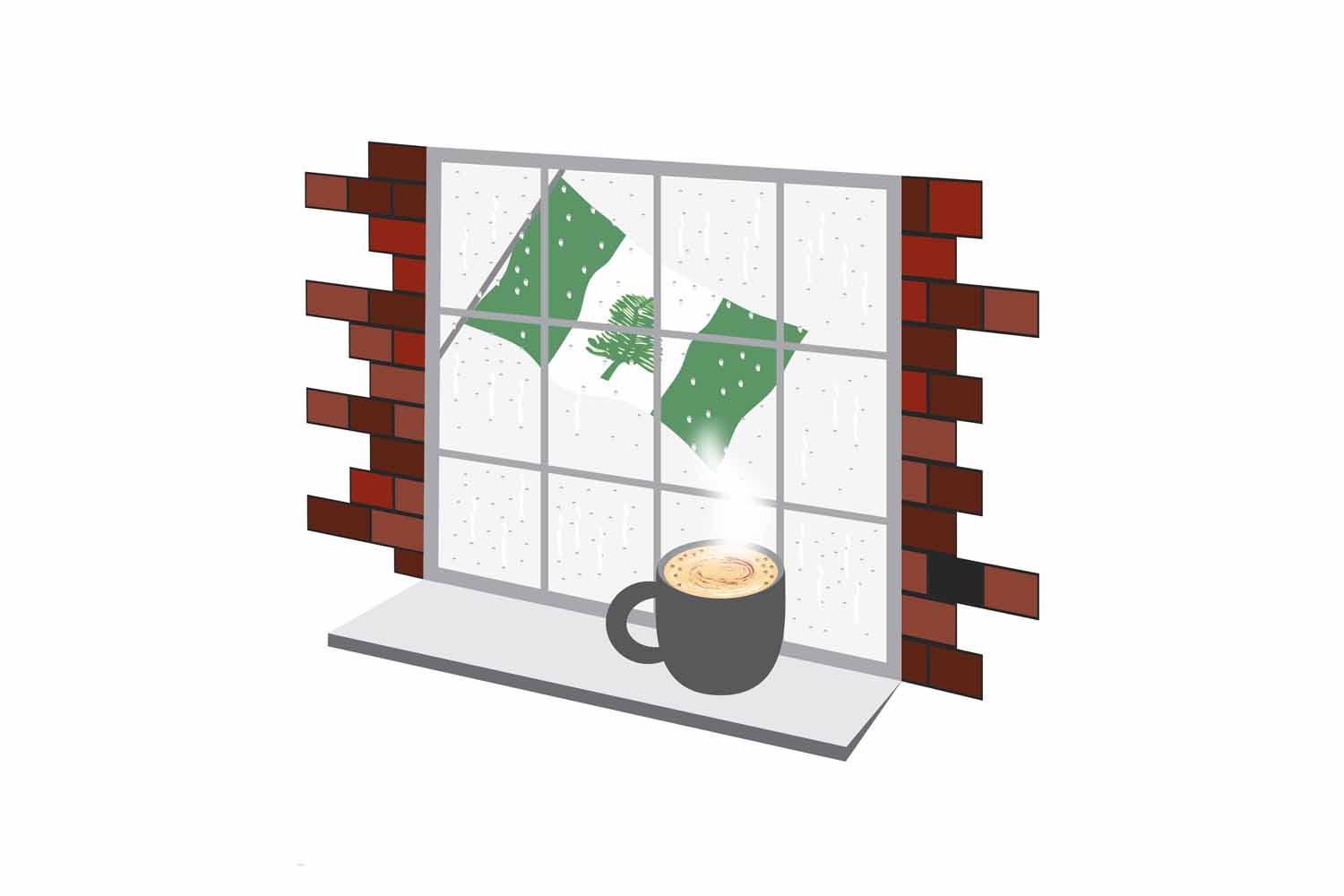 Norfolk Island Coffee Rain Window Sticker