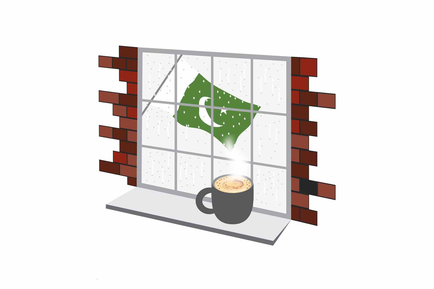 Pakistan Coffee Rain Window Sticker
