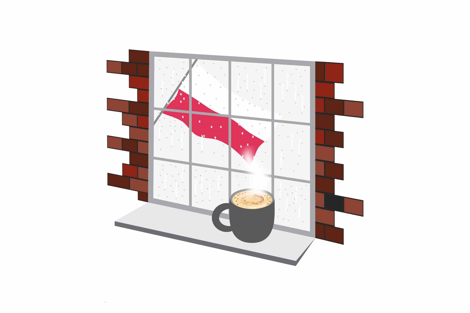 Poland Coffee Rain Window Sticker