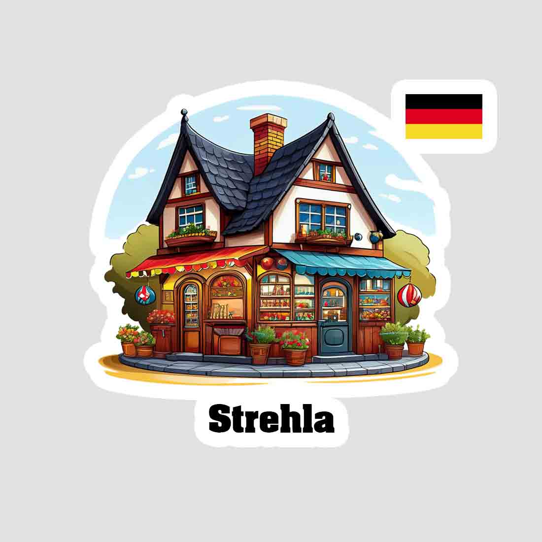 Strehla Home Town Office Shop Germany Sticker