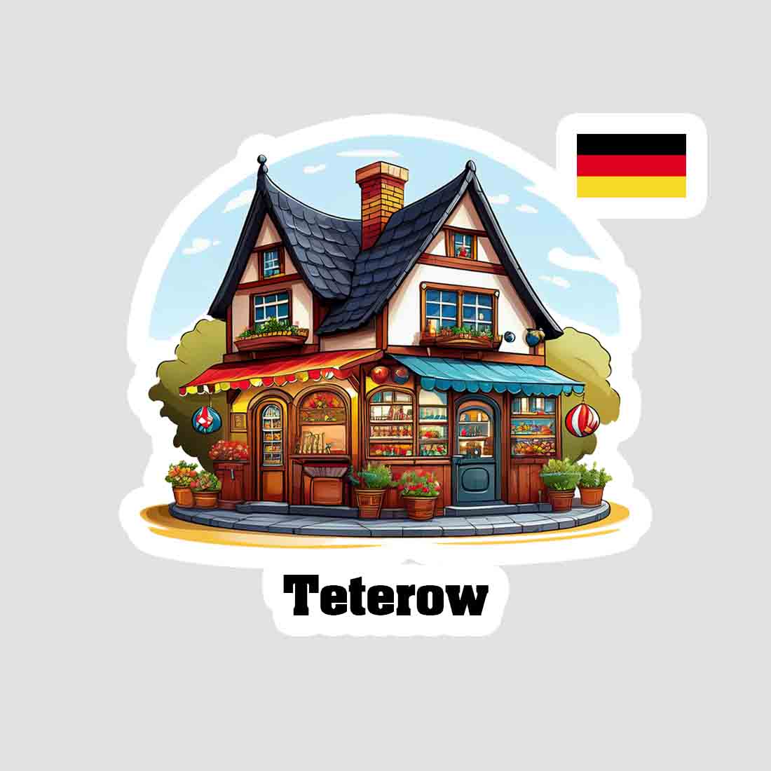 Teterow Home Town Office Shop Germany Sticker