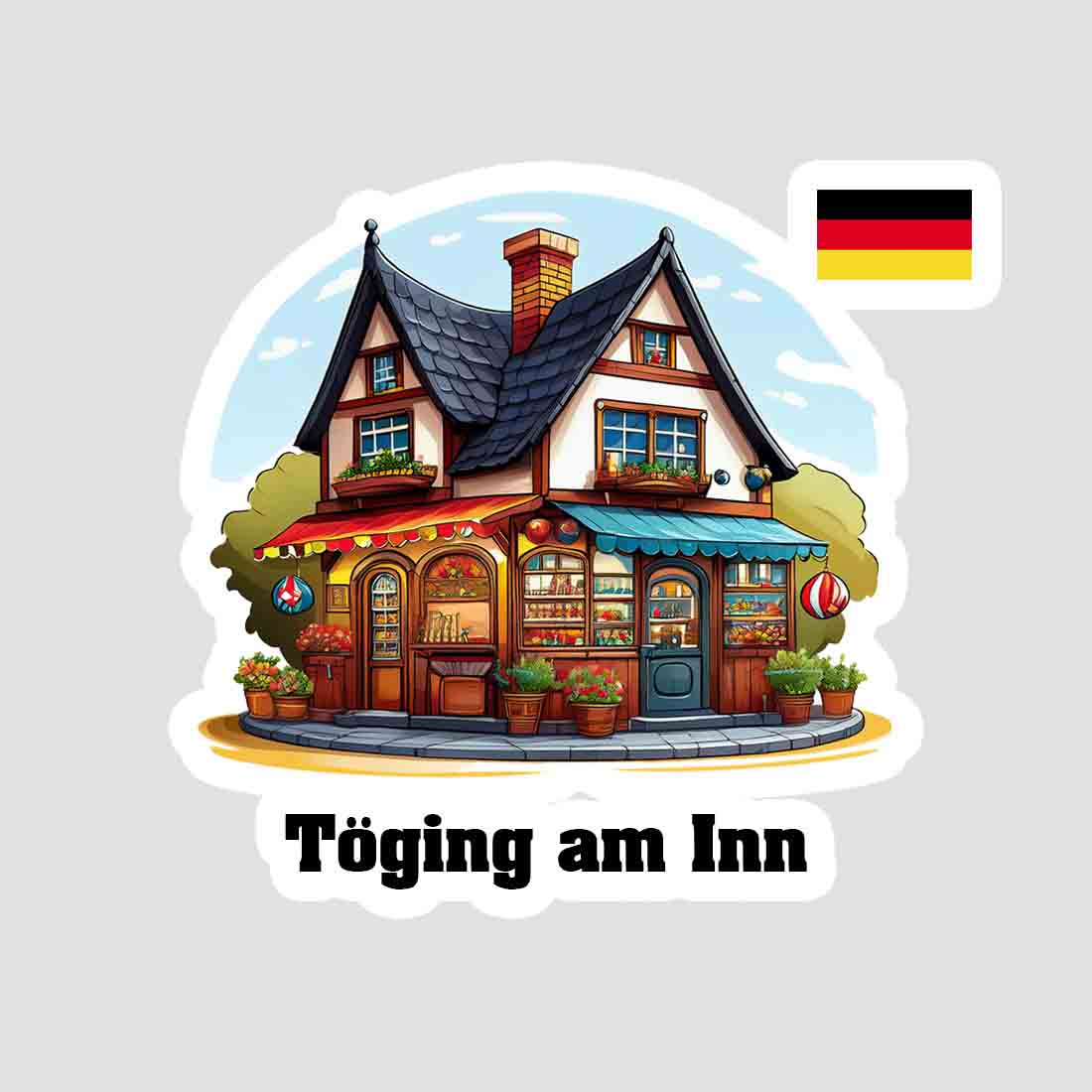 Töging am Inn Home Town Office Shop Germany Sticker