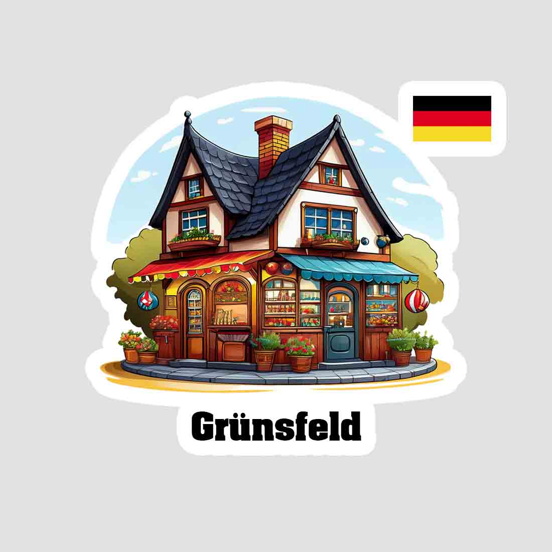 Grünsfeld Home Town Office Shop Germany Sticker