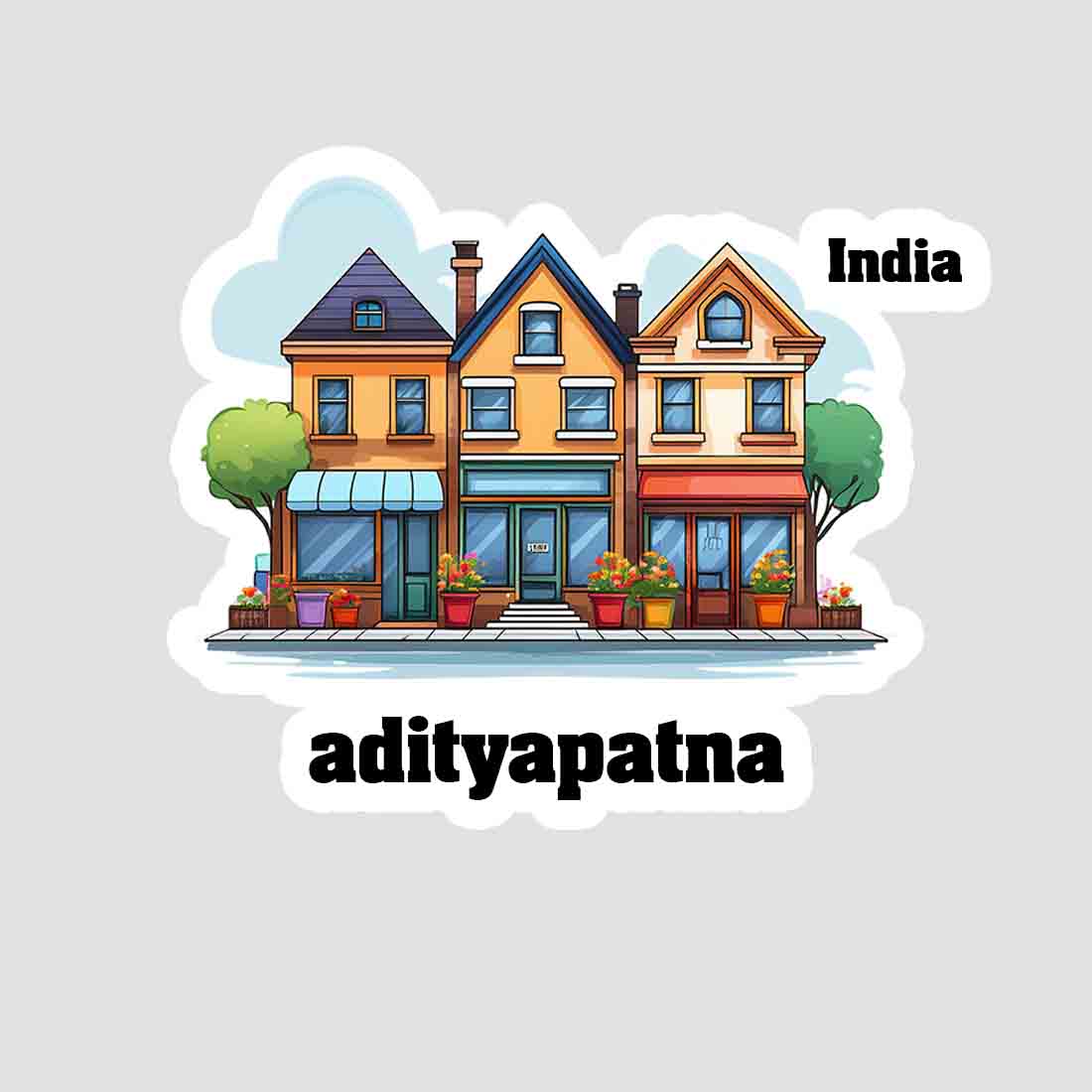 Adityapatna Three Home Offiec Shop Town Sticker & Magnet | Home Town Souvenirs