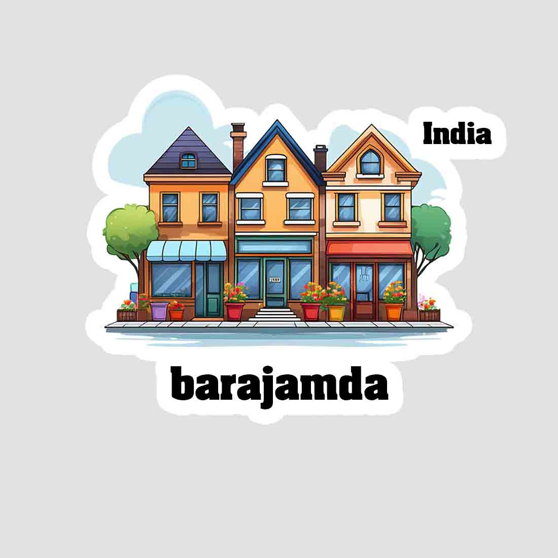 Barajamda Three Home Offiec Shop Town Sticker & Magnet | Home Town Souvenirs