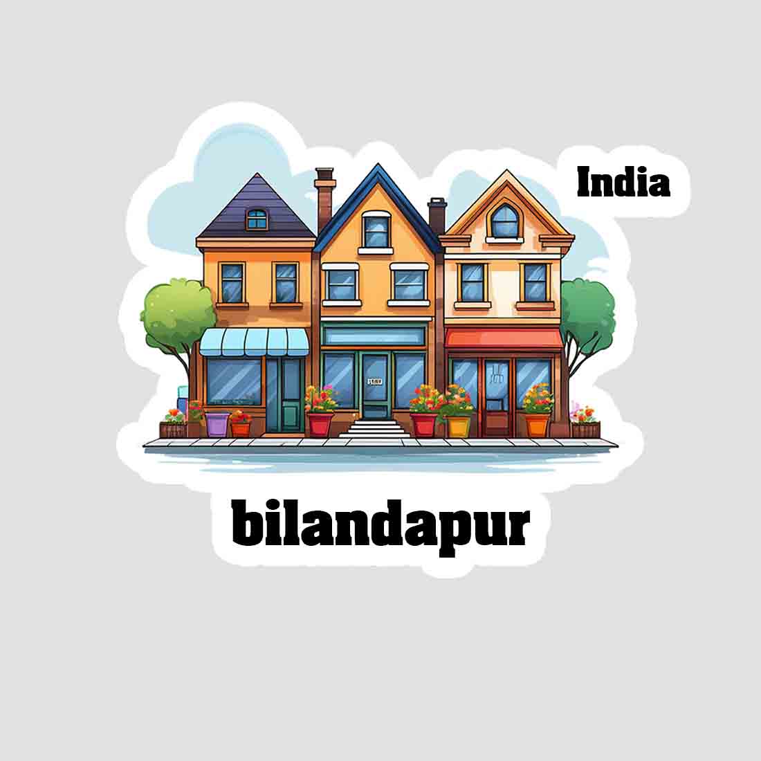 Bilandapur Three Home Offiec Shop Town Sticker & Magnet | Home Town Souvenirs