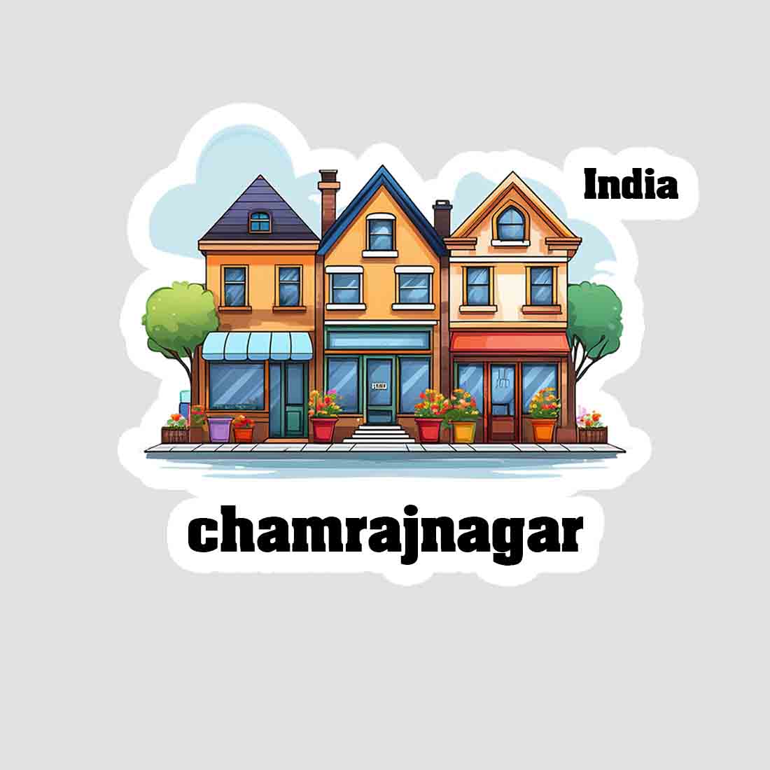Chamrajnagar Three Home Offiec Shop Town Sticker & Magnet | Home Town Souvenirs