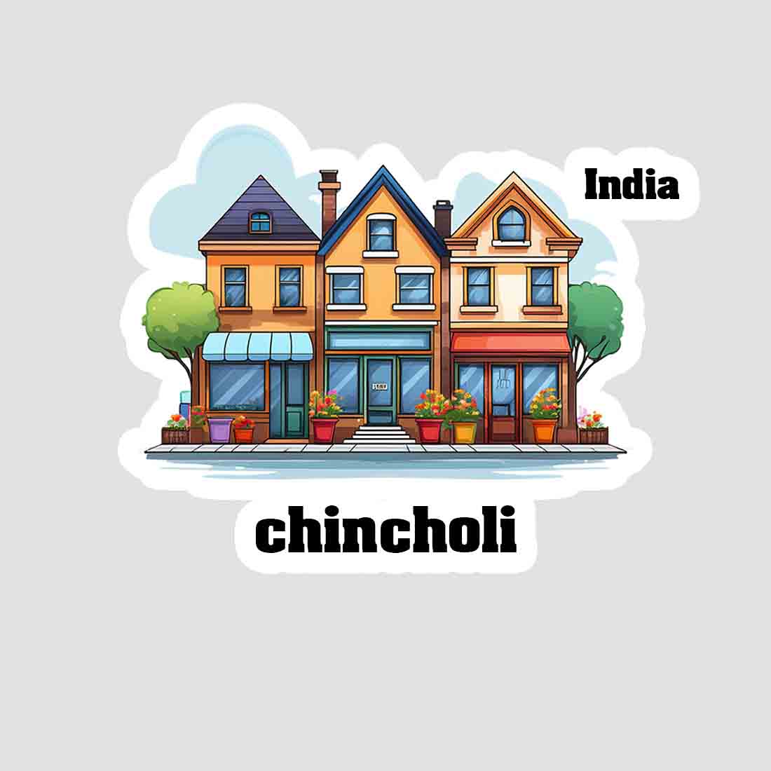 Chincholi Three Home Offiec Shop Town Sticker & Magnet | Home Town Souvenirs