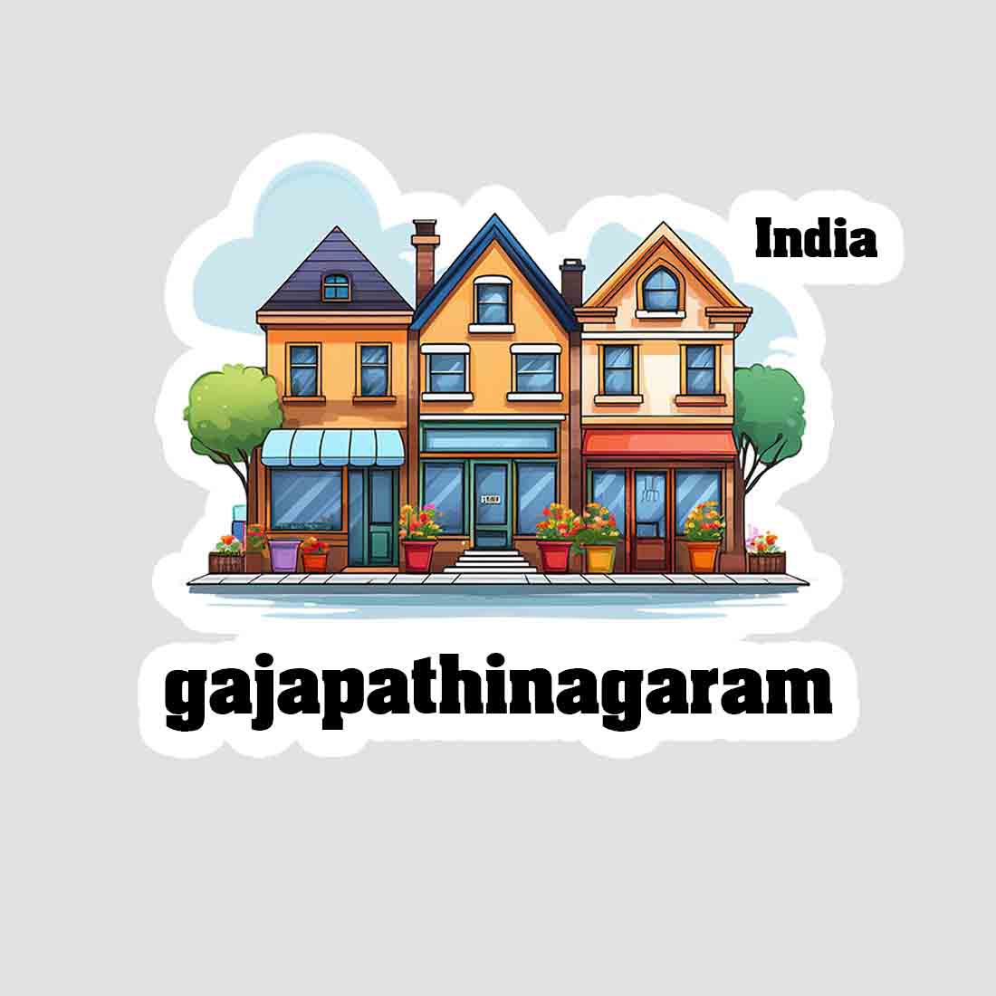 Gajapathinagaram Three Home Offiec Shop Town Sticker & Magnet | Home Town Souvenirs