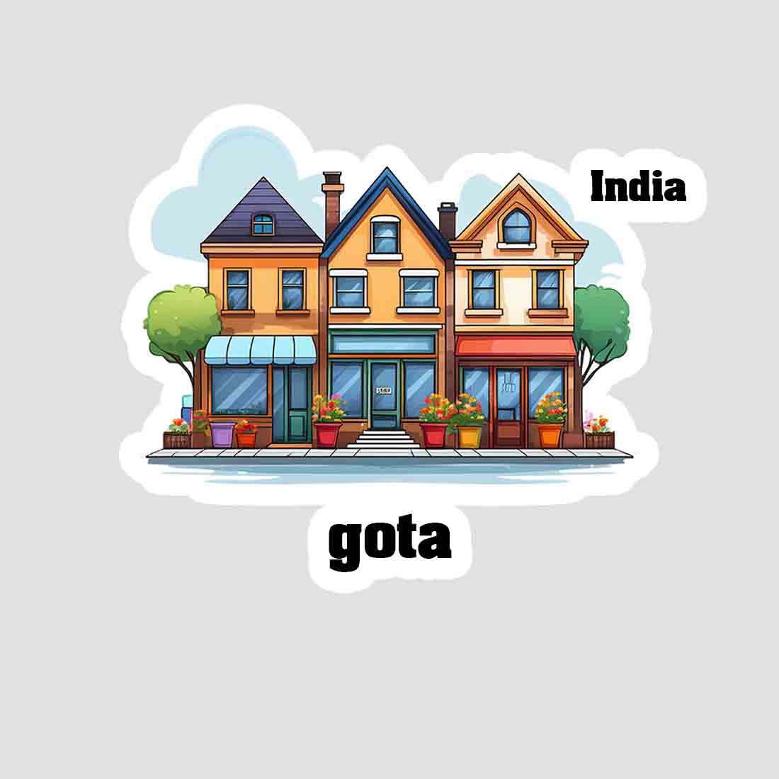 Gota Three Home Offiec Shop Town Sticker & Magnet | Home Town Souvenirs