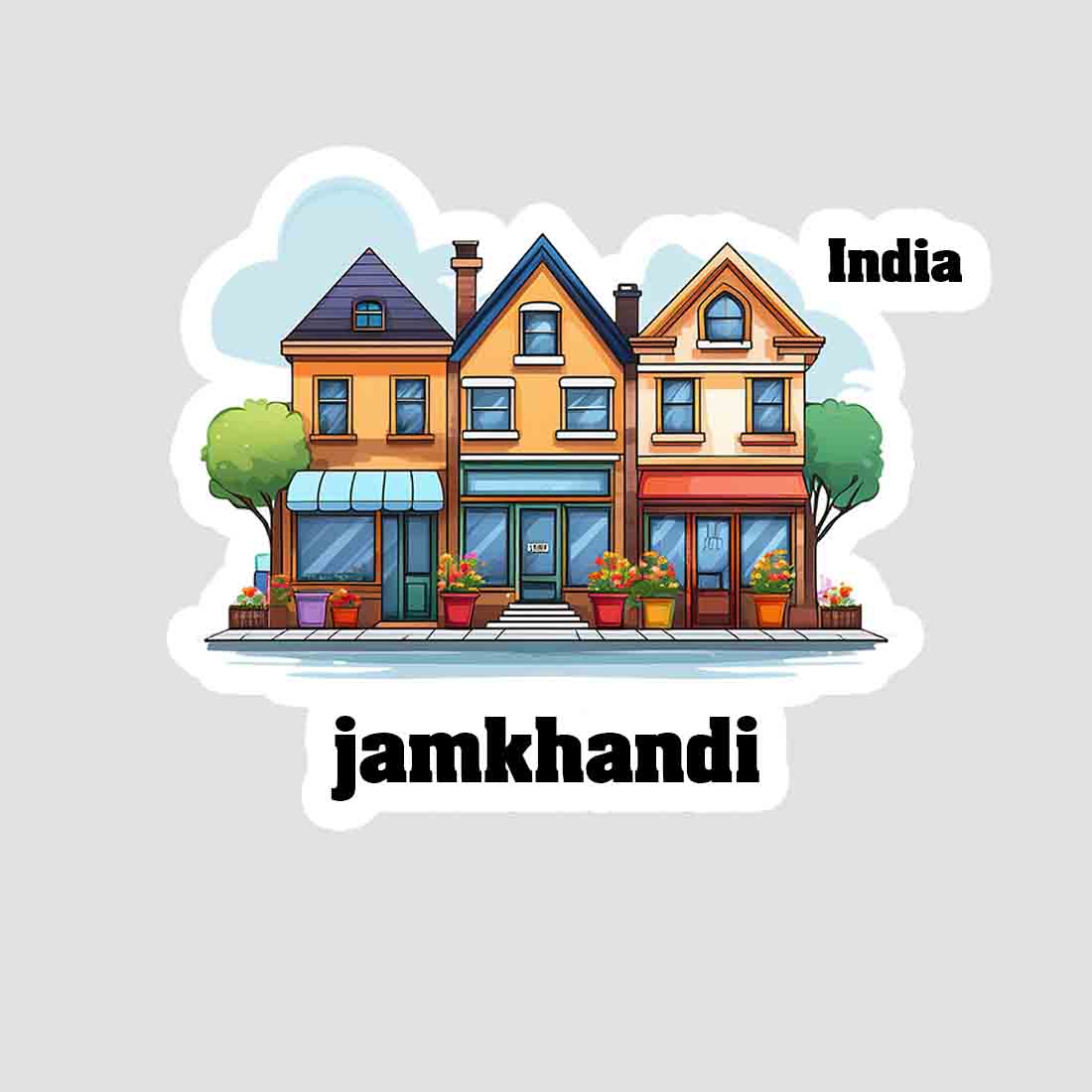 Jamkhandi Three Home Offiec Shop Town Sticker & Magnet | Home Town Souvenirs