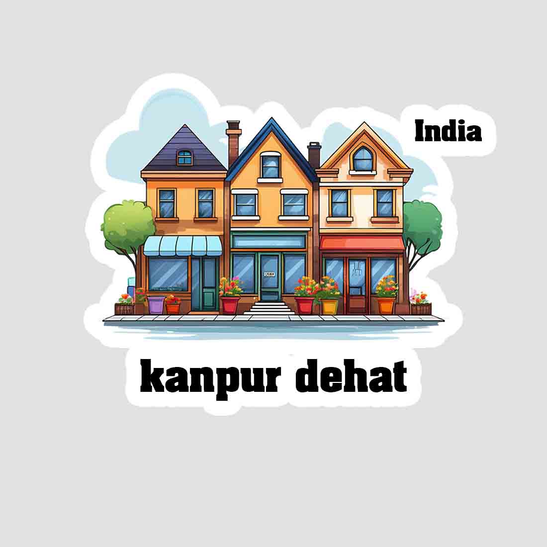 Kanpur Dehat Three Home Offiec Shop Town Sticker & Magnet | Home Town Souvenirs