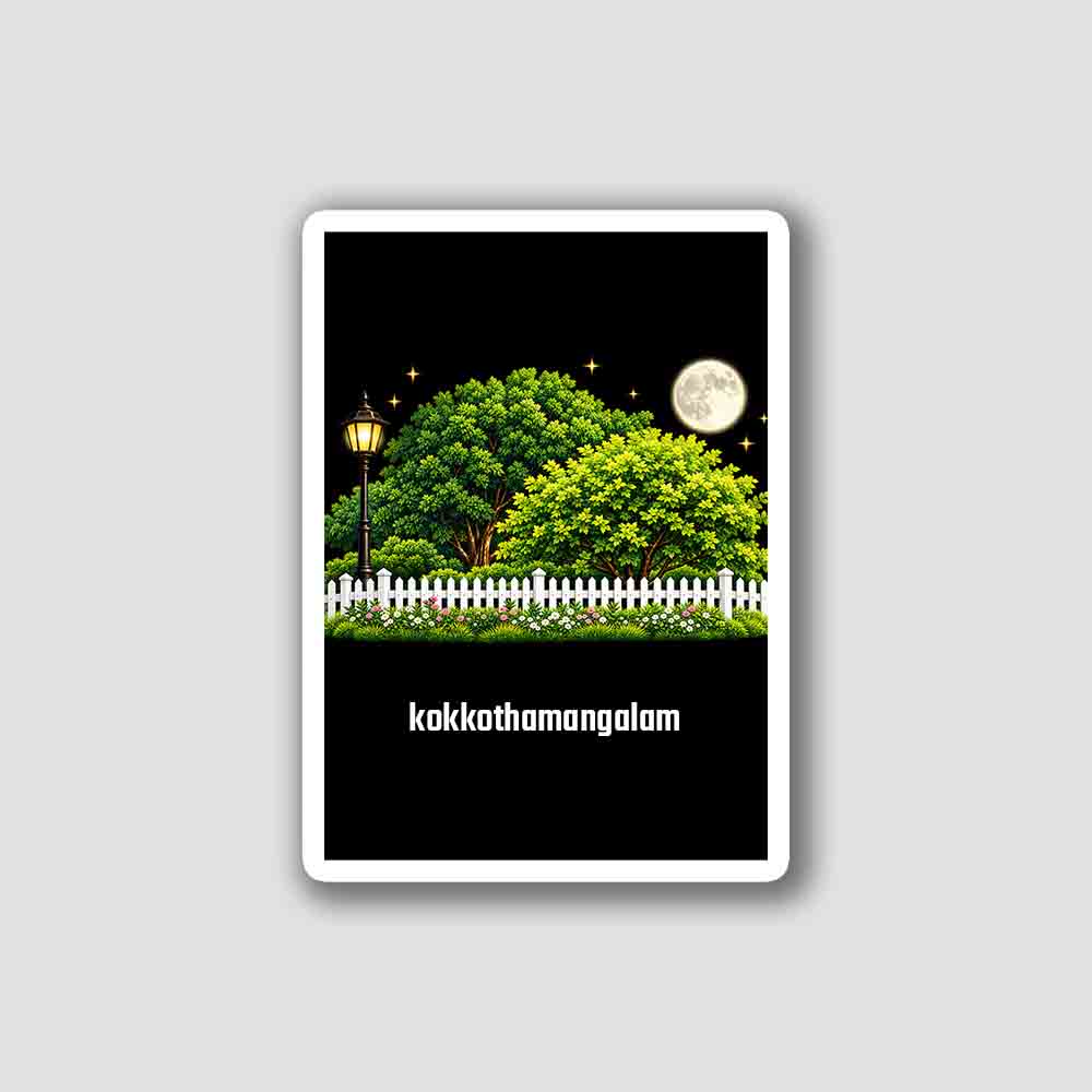 Kokkothamangalam Home Home Town Night Trees Landscape Vertical Sticker & Magnet