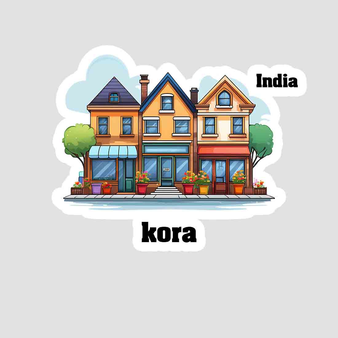 Kora Three Home Offiec Shop Town Sticker & Magnet | Home Town Souvenirs