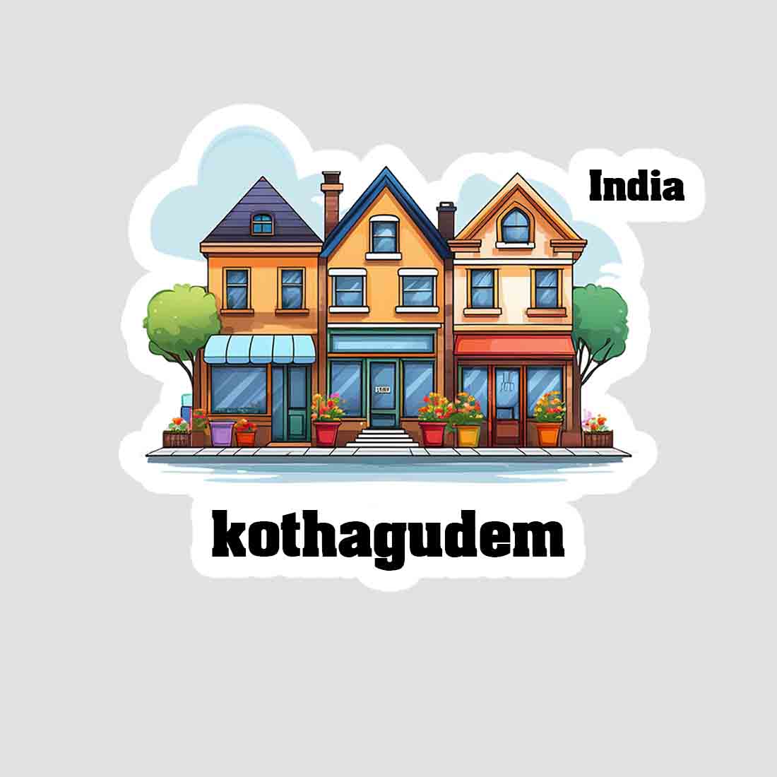 Kothagudem Three Home Offiec Shop Town Sticker & Magnet | Home Town Souvenirs