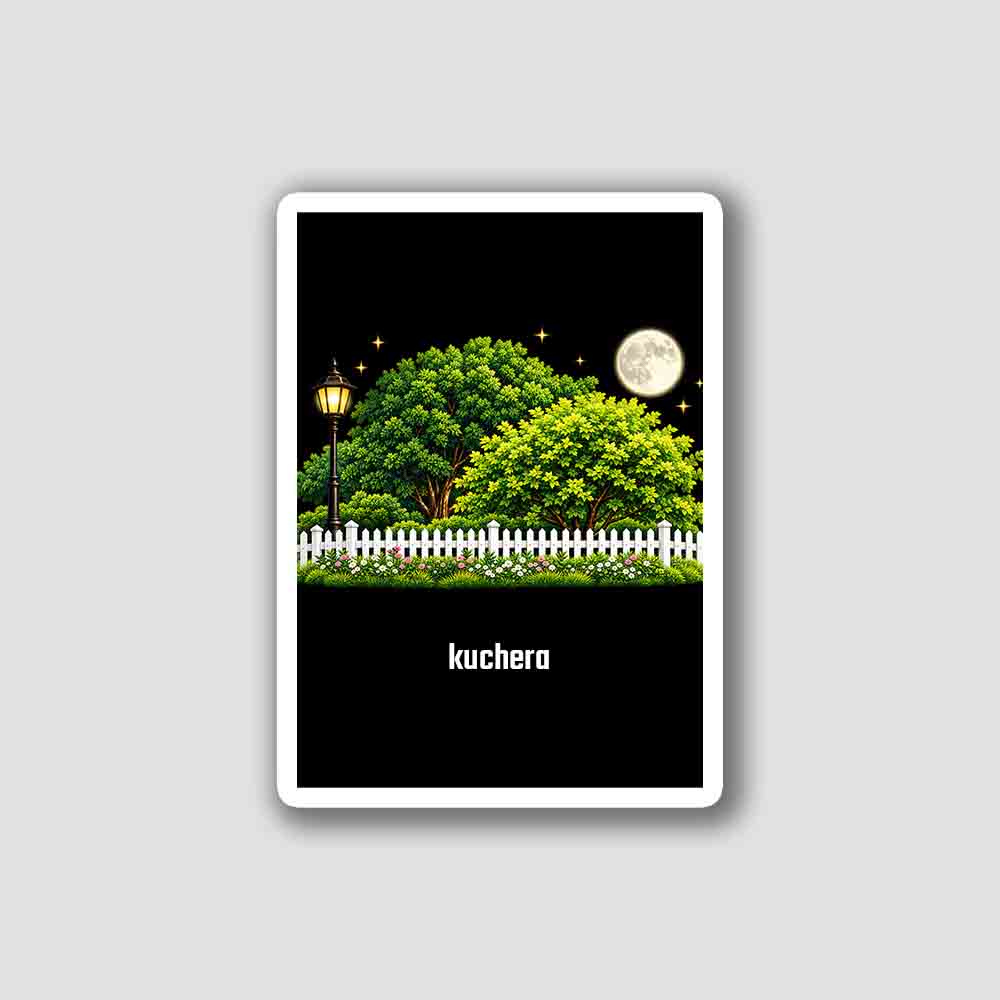 Kuchera Home Home Town Night Trees Landscape Vertical Sticker & Magnet