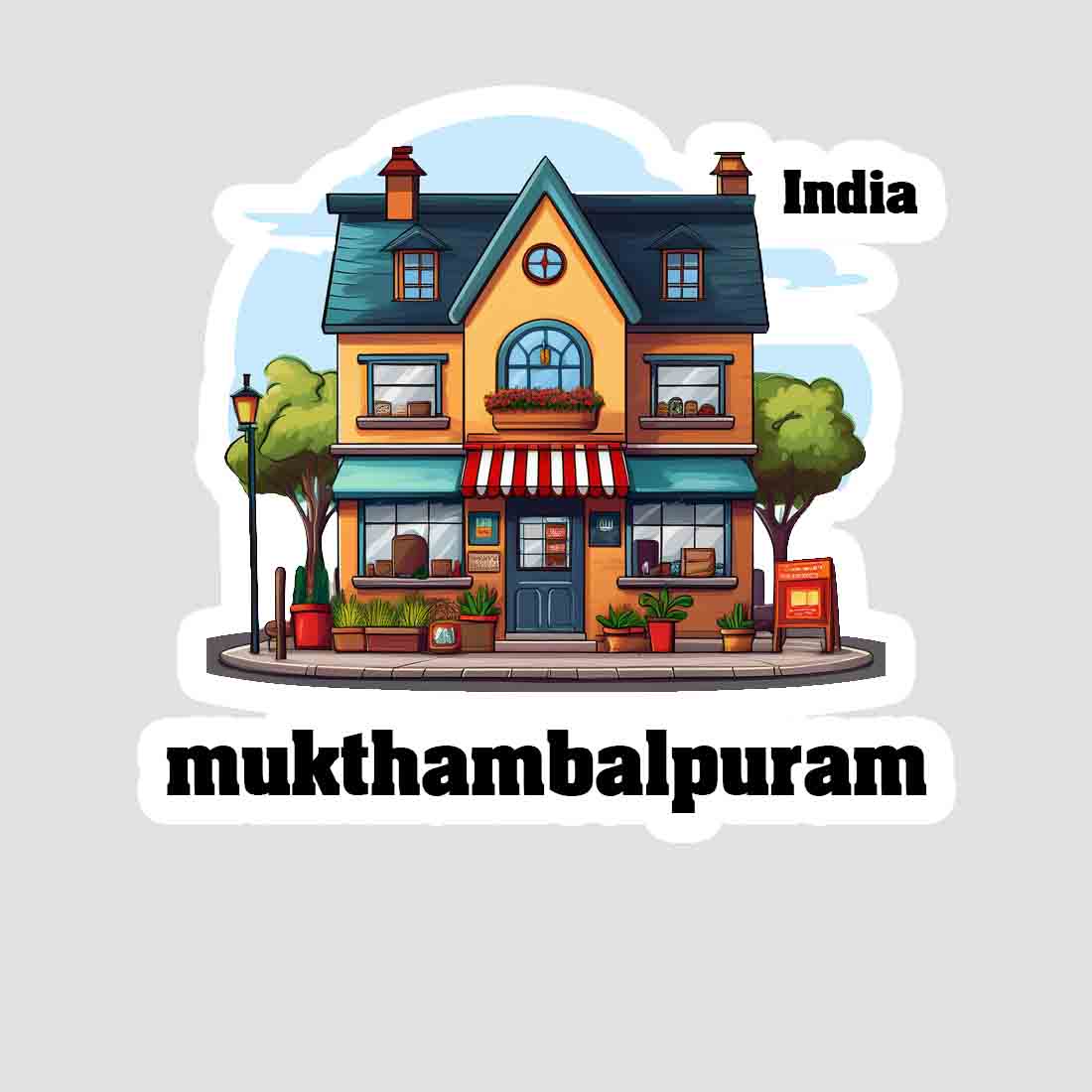 Mukthambalpuram Sticker & Magnet | Home Town Souvenirs