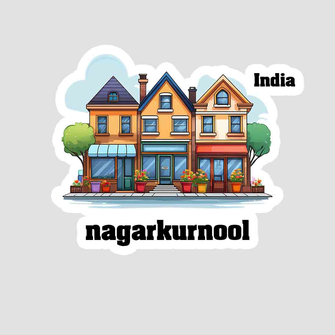 Nagarkurnool Three Home Offiec Shop Town Sticker & Magnet | Home Town Souvenirs
