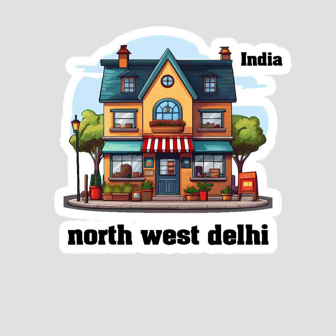 North West Delhi Sticker & Magnet | Home Town Souvenirs