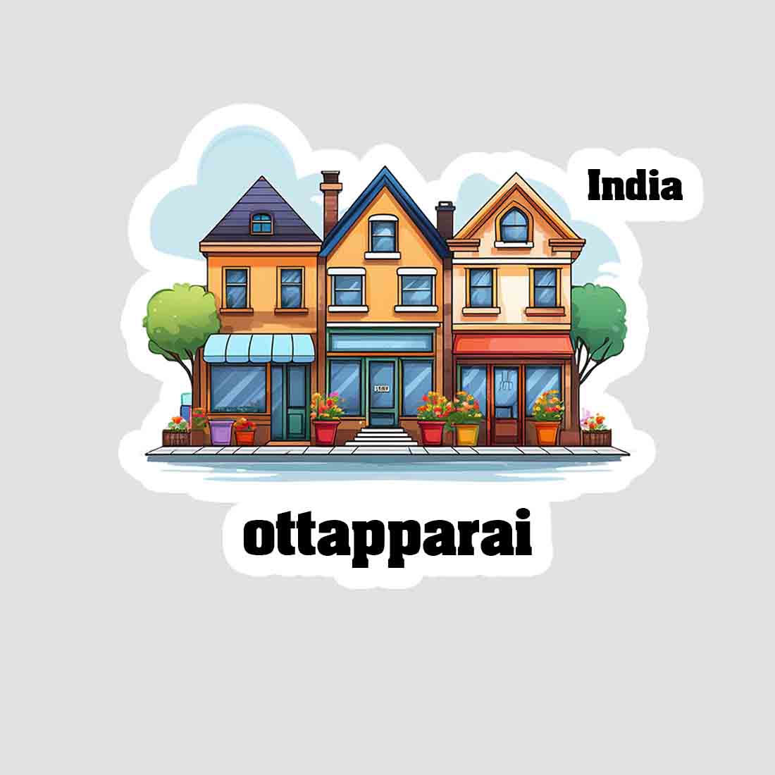 Ottapparai Three Home Offiec Shop Town Sticker & Magnet | Home Town Souvenirs