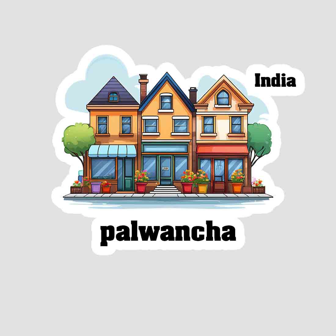 Palwancha Three Home Offiec Shop Town Sticker & Magnet | Home Town Souvenirs