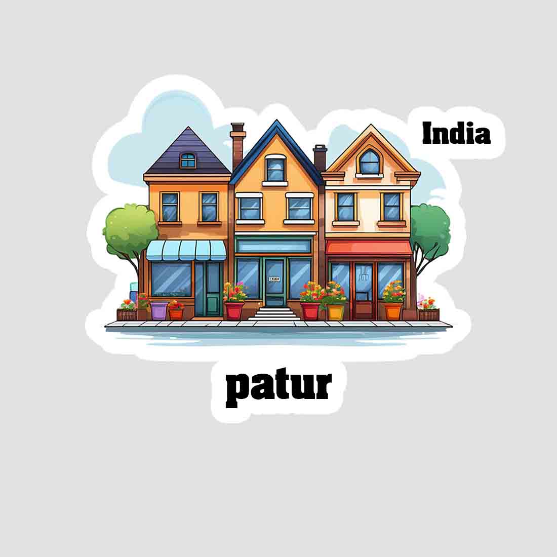 Patur Three Home Offiec Shop Town Sticker & Magnet | Home Town Souvenirs