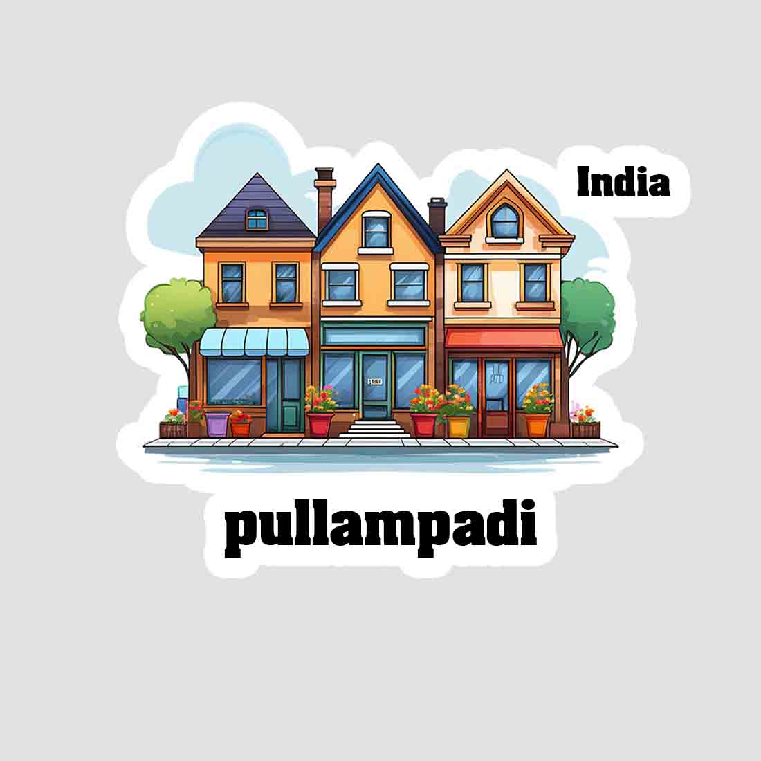 Pullampadi Three Home Offiec Shop Town Sticker & Magnet | Home Town Souvenirs