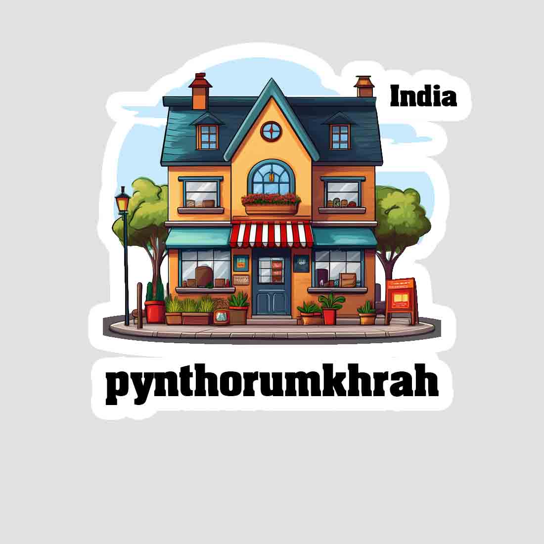 Pynthorumkhrah Sticker & Magnet | Home Town Souvenirs