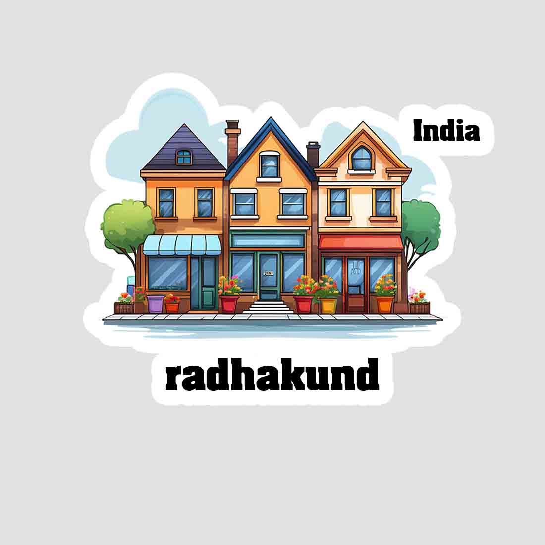 Radhakund Three Home Offiec Shop Town Sticker & Magnet | Home Town Souvenirs