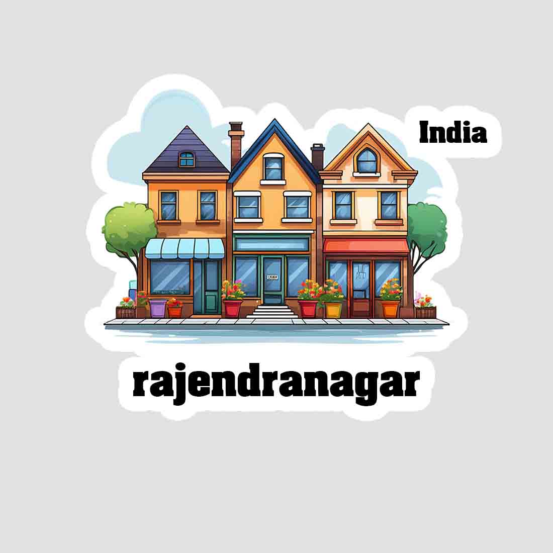 Rajendranagar Three Home Offiec Shop Town Sticker & Magnet | Home Town Souvenirs