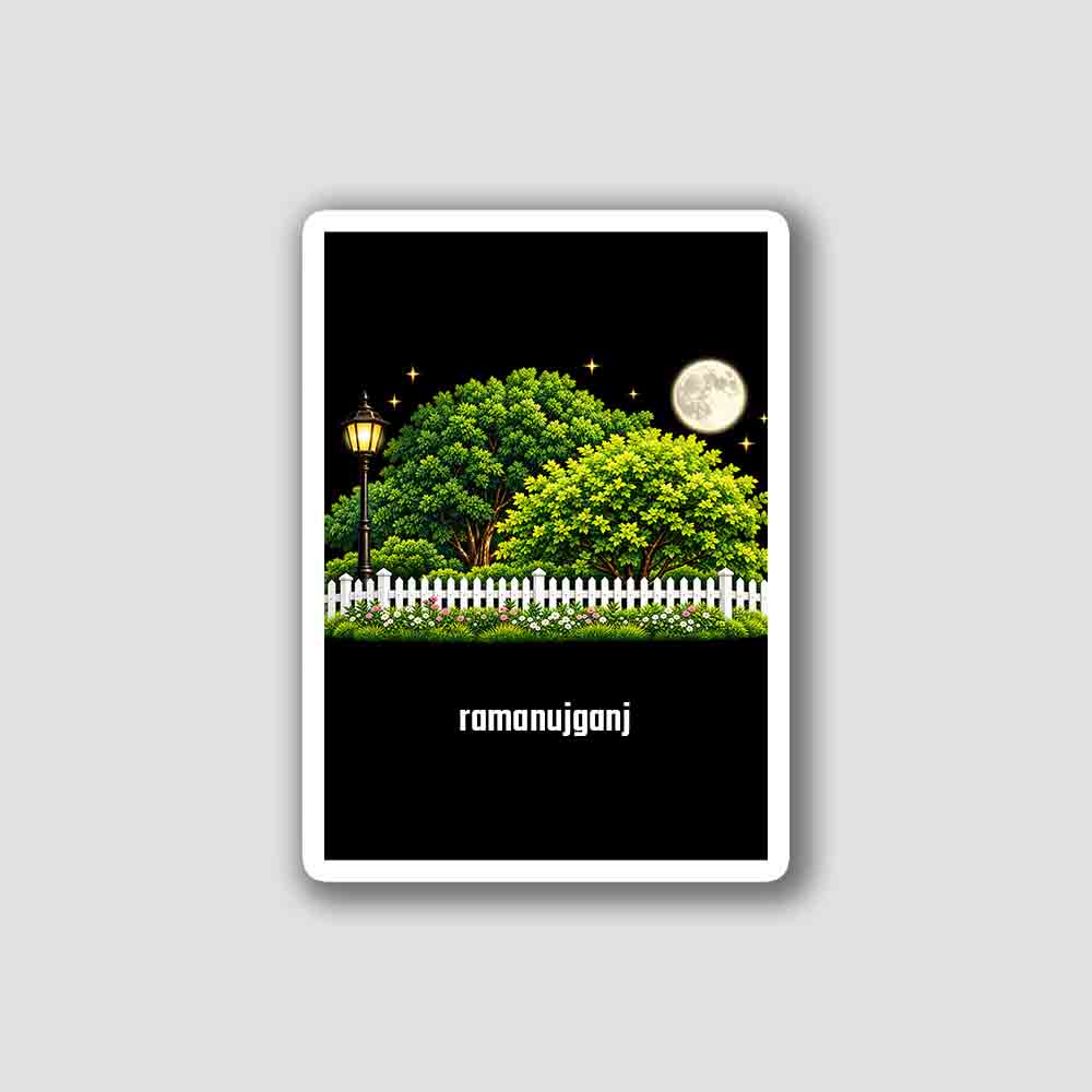 Ramanujganj Home Home Town Night Trees Landscape Vertical Sticker & Magnet