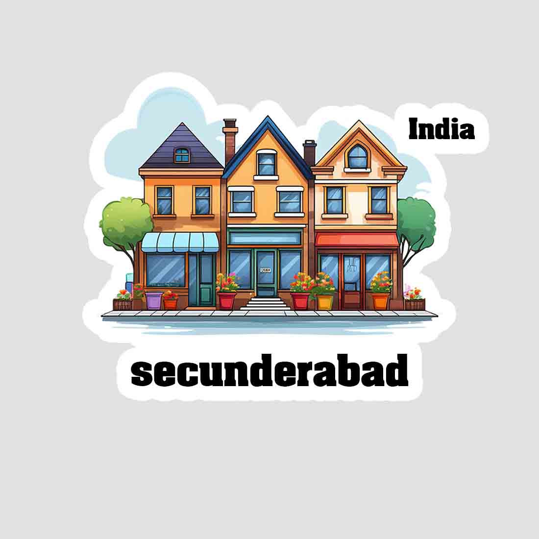 Secunderabad Three Home Offiec Shop Town Sticker & Magnet | Home Town Souvenirs