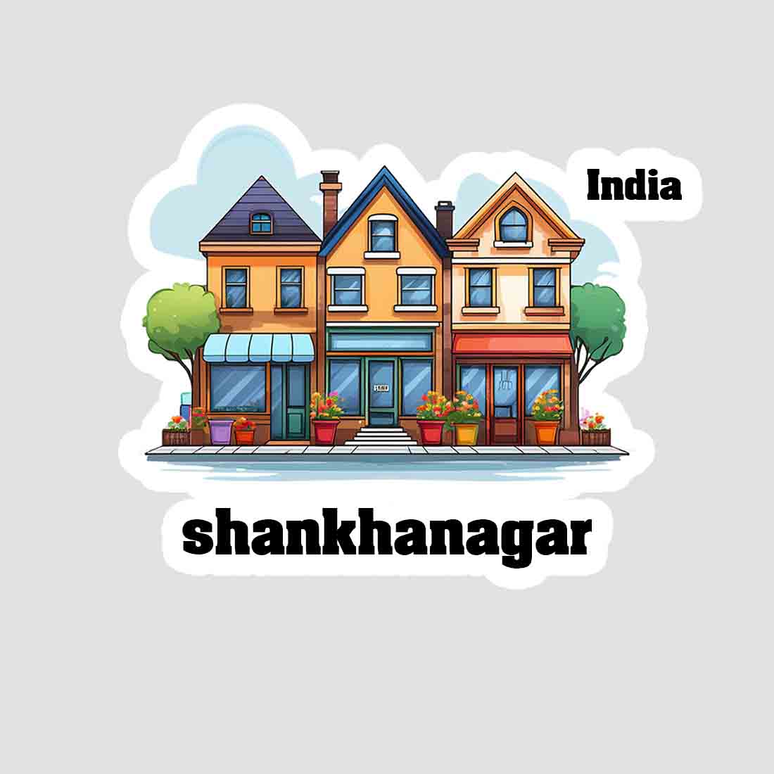 Shankhanagar Three Home Offiec Shop Town Sticker & Magnet | Home Town Souvenirs