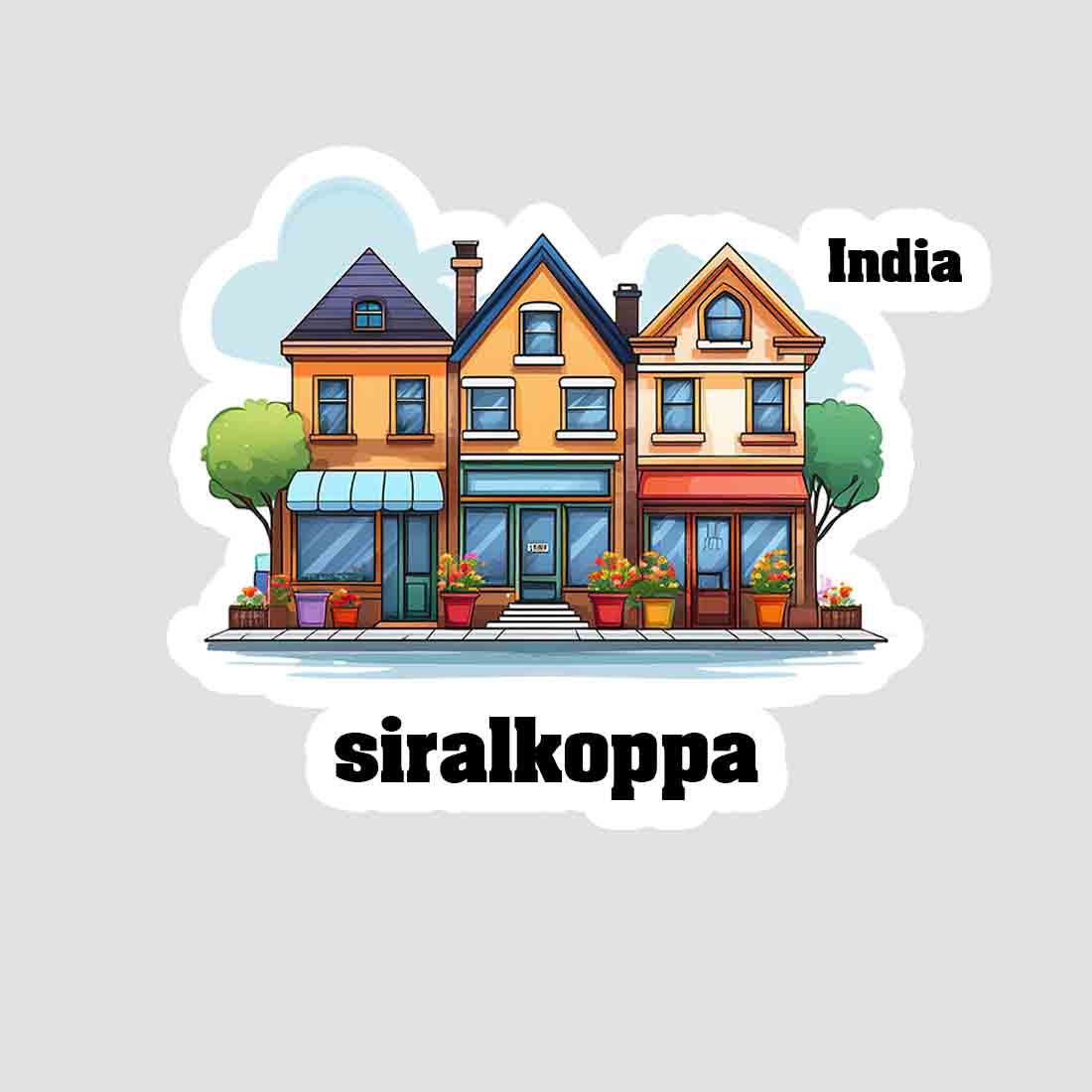 Siralkoppa Three Home Offiec Shop Town Sticker & Magnet | Home Town Souvenirs