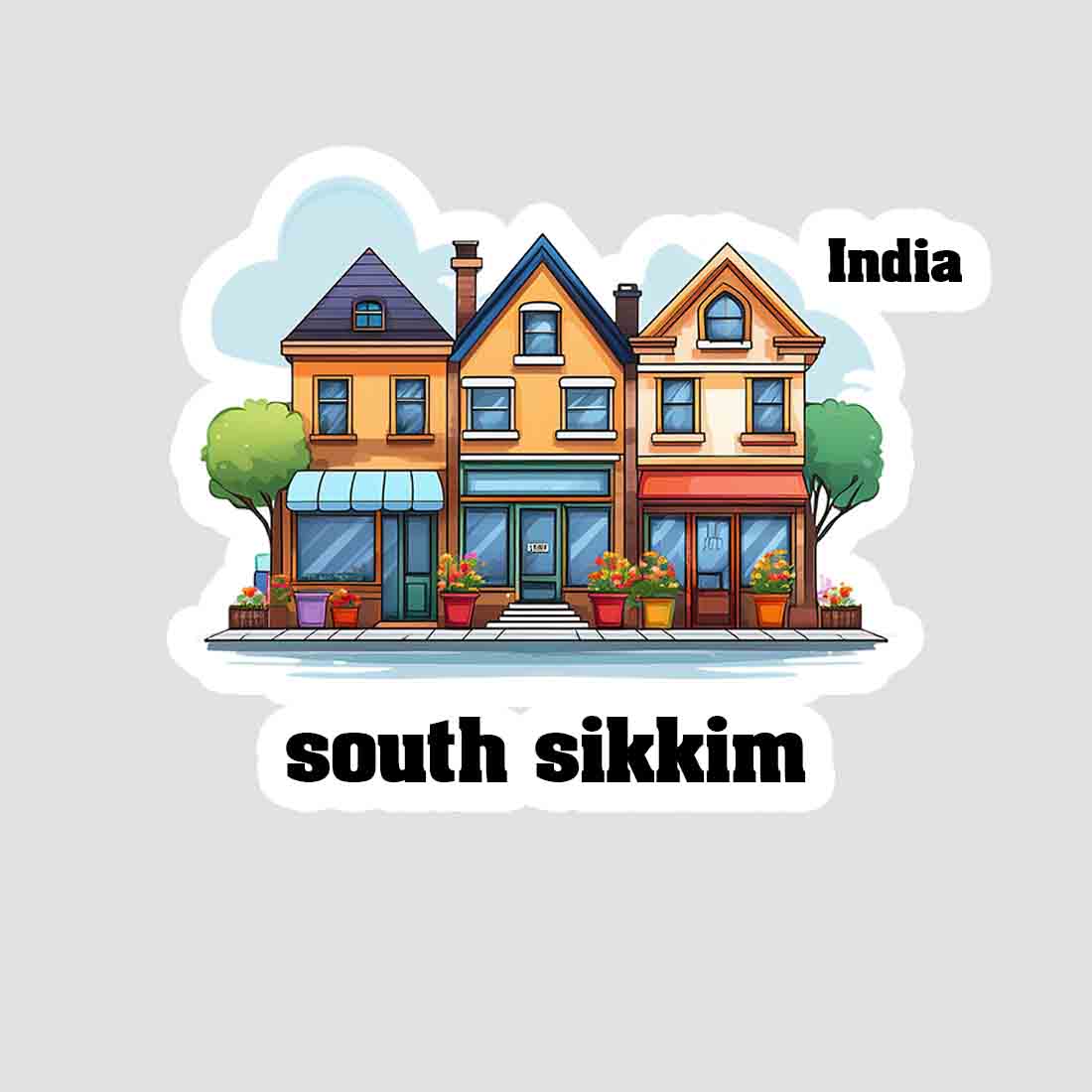 South Sikkim Three Home Offiec Shop Town Sticker & Magnet | Home Town Souvenirs