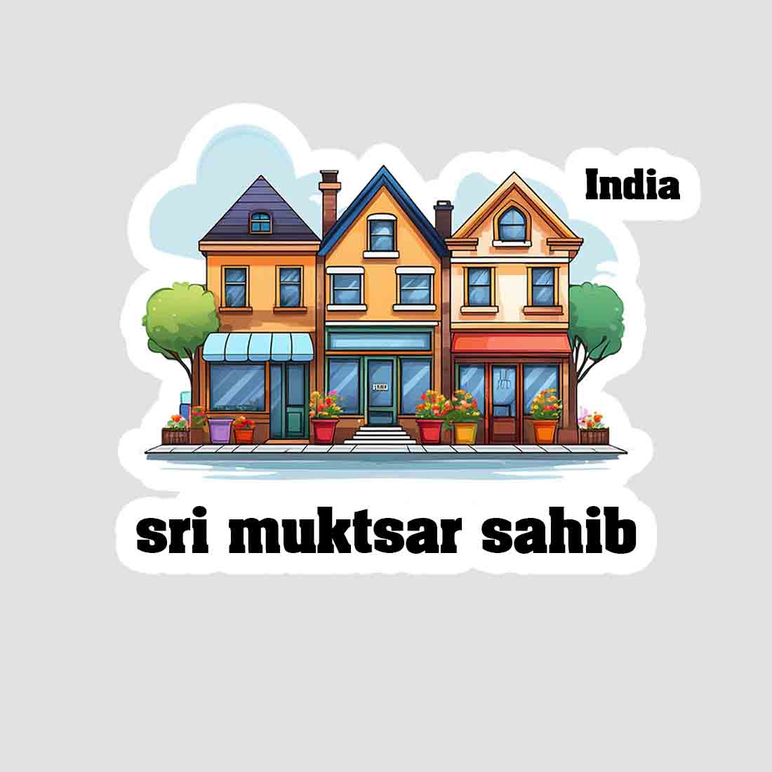 Sri Muktsar Sahib Three Home Offiec Shop Town Sticker & Magnet | Home Town Souvenirs
