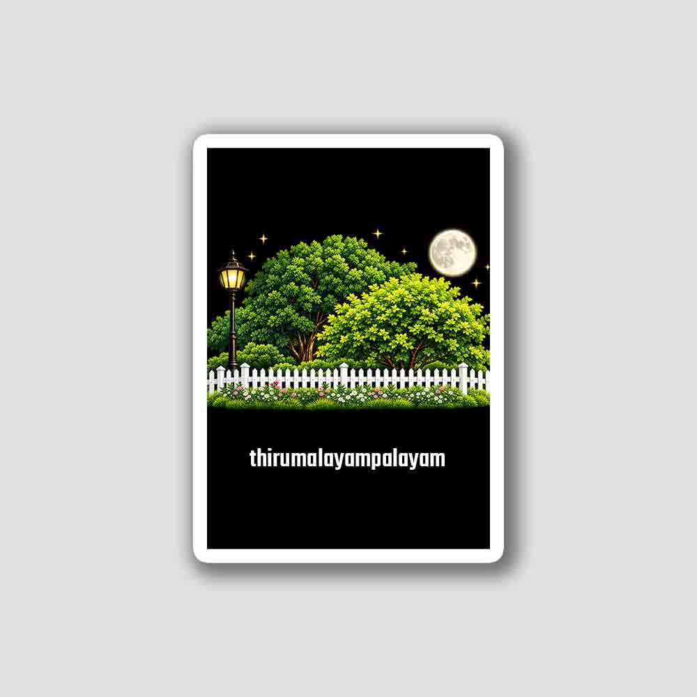 Thirumalayampalayam Home Home Town Night Trees Landscape Vertical Sticker & Magnet