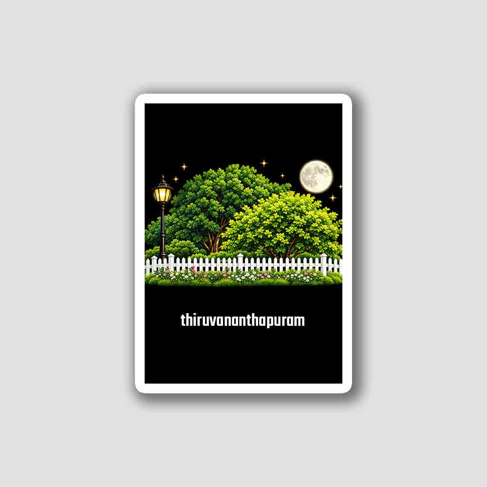 Thiruvananthapuram Home Home Town Night Trees Landscape Vertical Sticker & Magnet