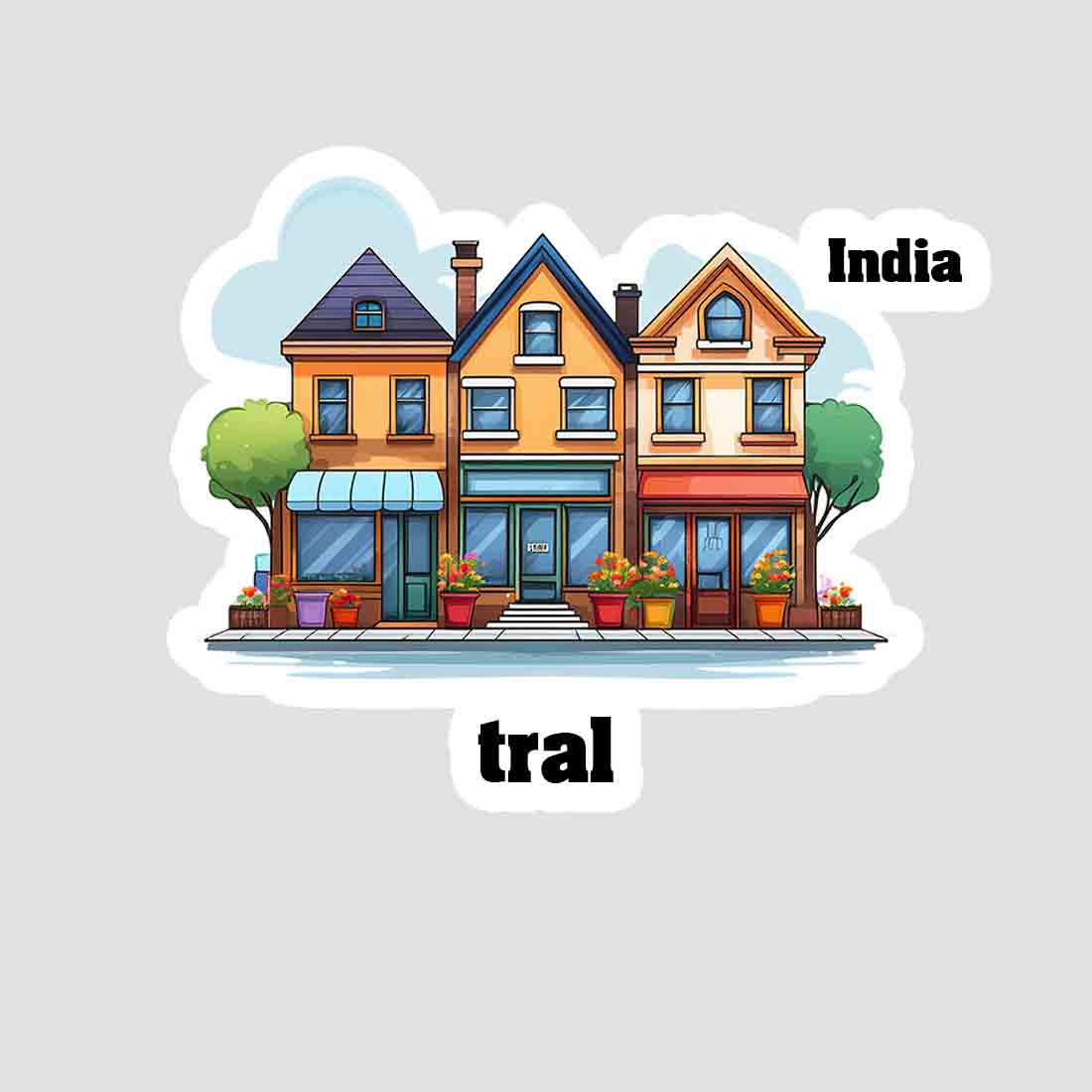 Tral Three Home Offiec Shop Town Sticker & Magnet | Home Town Souvenirs