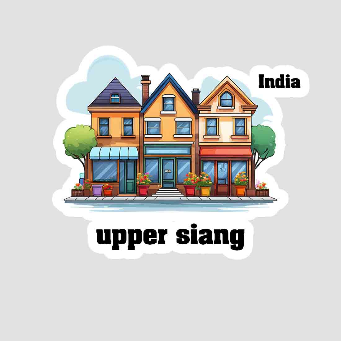 Upper Siang Three Home Offiec Shop Town Sticker & Magnet | Home Town Souvenirs