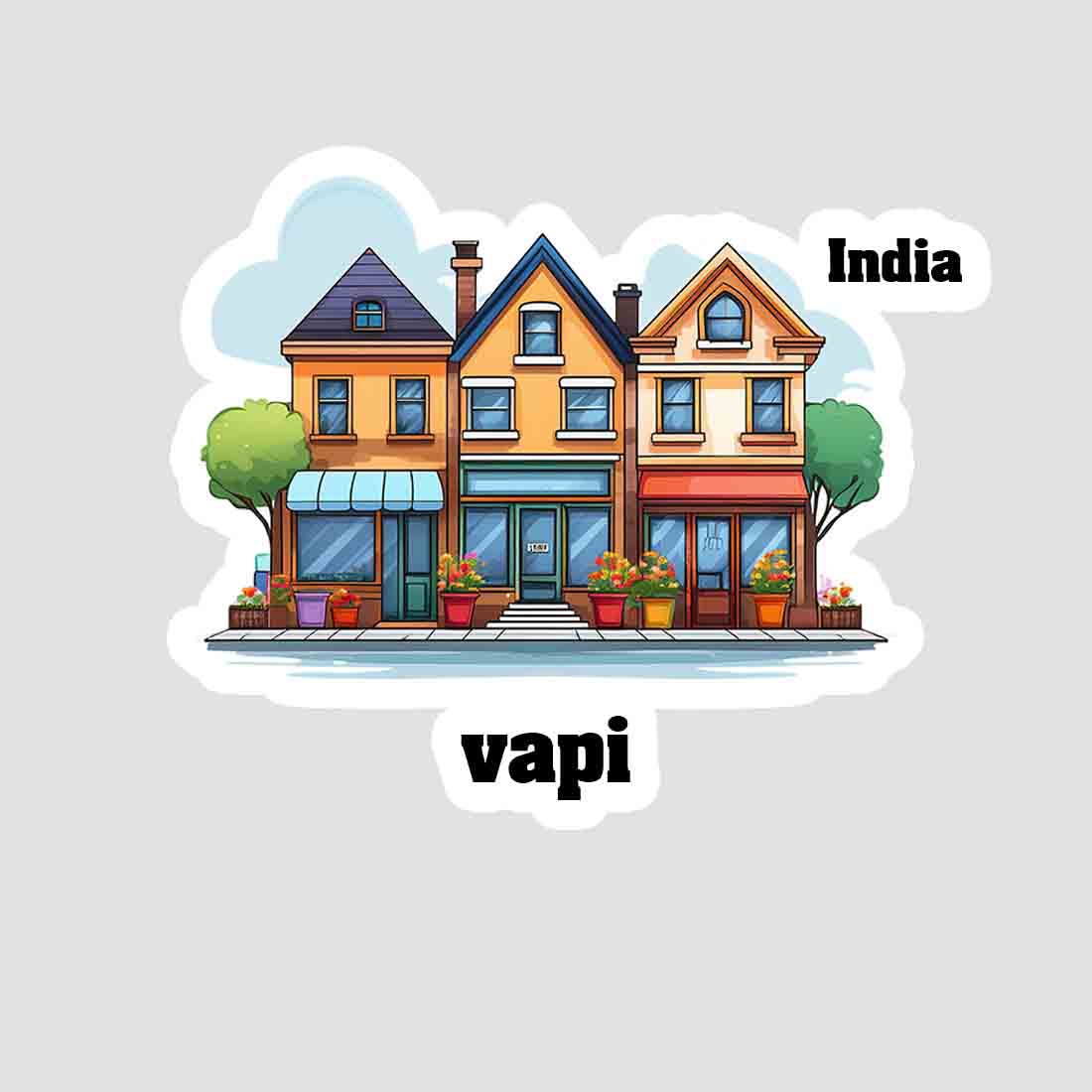 Vapi Three Home Offiec Shop Town Sticker & Magnet | Home Town Souvenirs