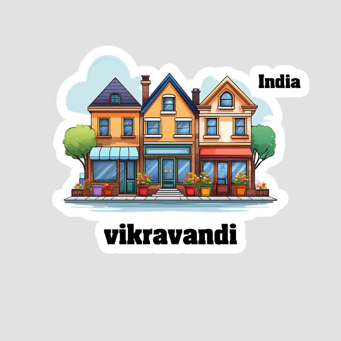 Vikravandi Three Home Offiec Shop Town Sticker & Magnet | Home Town Souvenirs