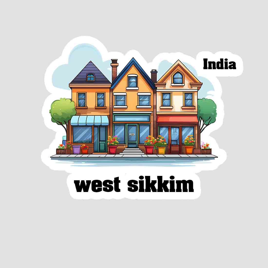 West Sikkim Three Home Offiec Shop Town Sticker & Magnet | Home Town Souvenirs