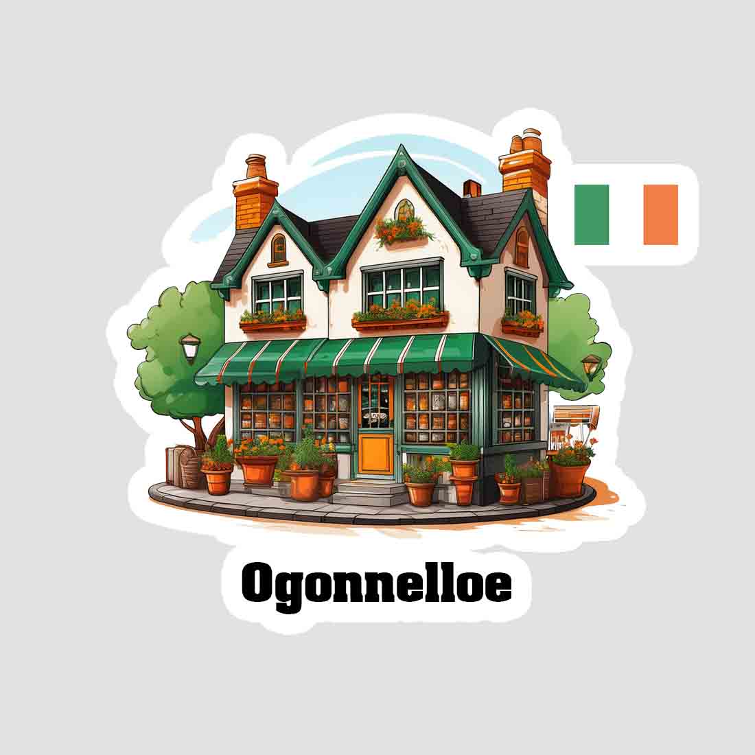 Ogonnelloe Home Town Office Shop Sticker