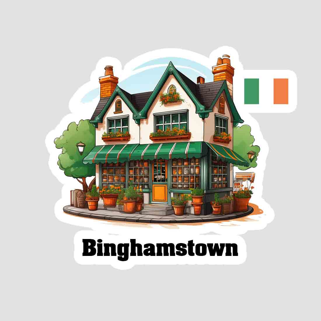 Binghamstown Home Town Office Shop Sticker
